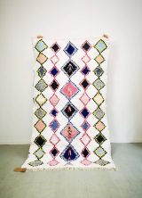 Nachhaltiger Berberteppich Lula | Bunte Rauten | 200x125 cm | Unikat